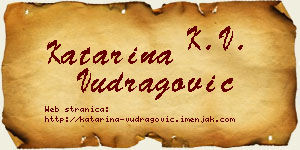 Katarina Vudragović vizit kartica